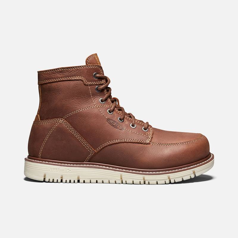 Keen San Jose 6" Soft Toe Arbeitsschuhe Herren DE-68954 Gingerbread/Off White - Keen Herrenschuhe Br